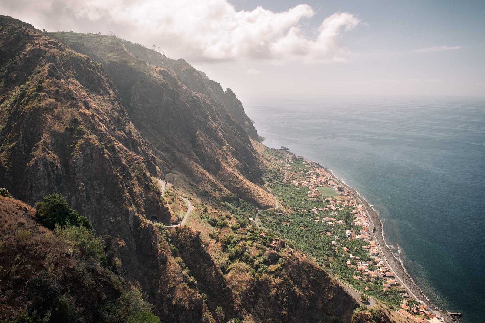 Mountains, valley and ocean