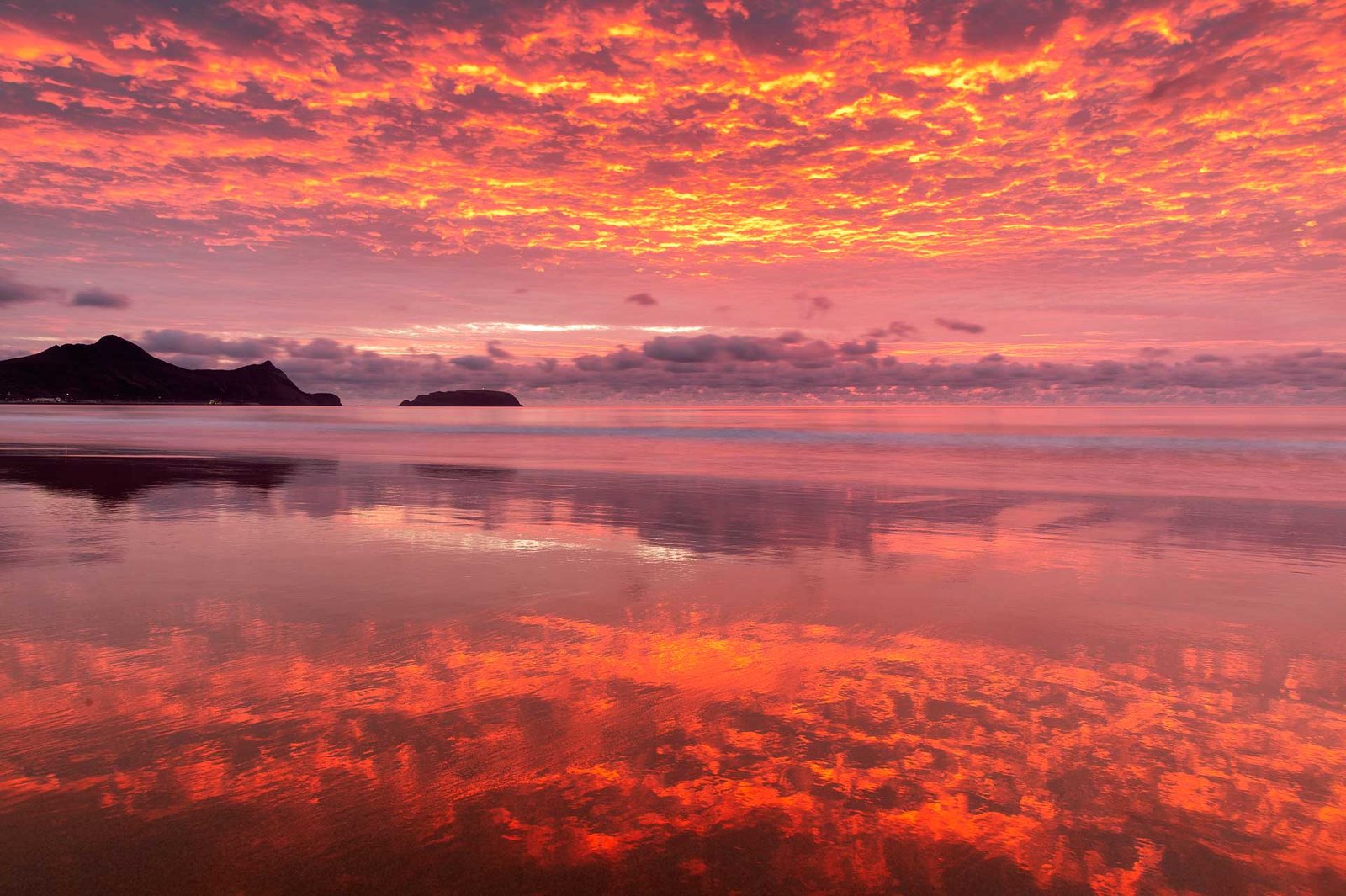 Red sunrise in Porto Santo